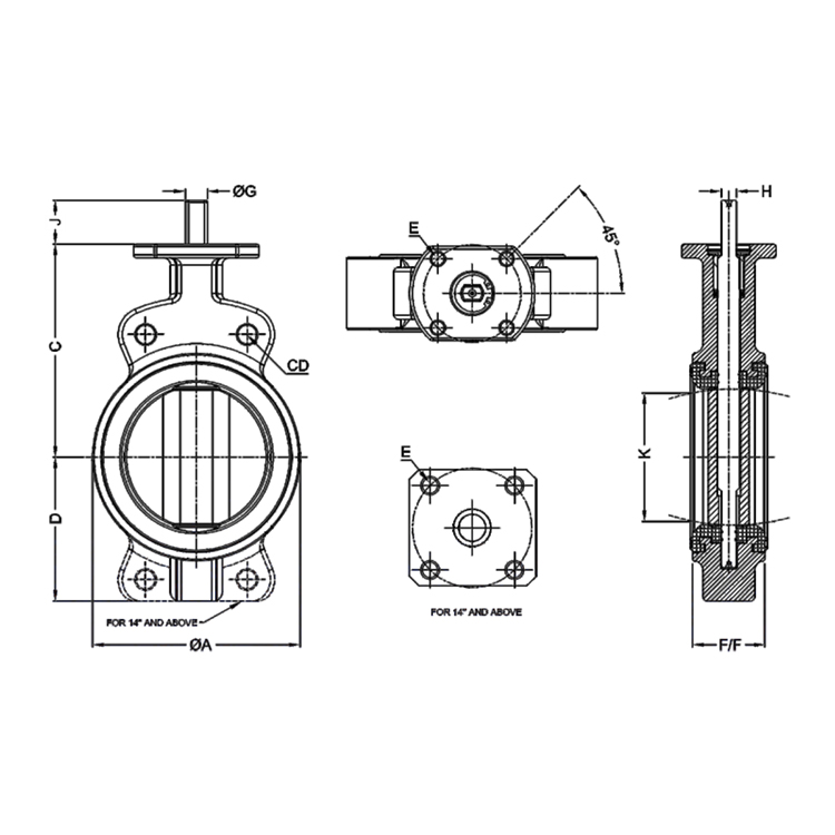 Centric Wafer Body Butterfly Valve